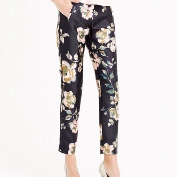 J.Crew collection cropped floral pants.